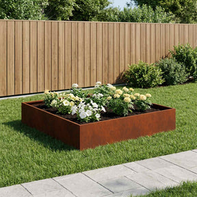 Vidaxl plantenbak roestkleurig 80 x 80 x 20 cm weervast staal