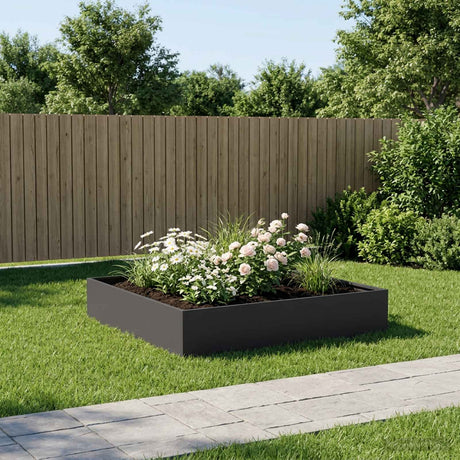 Vidaxl plantenbak zwart 100 x 100 x 20 cm koudgewalst staal