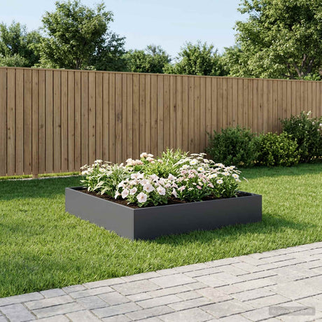 Vidaxl plantenbak antraciet 100 x 100 x 20 cm koudgewalst staal