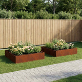 Vidaxl plantenbak 2 st roestkleurig 100 x 100 x 20 cm weervast staal