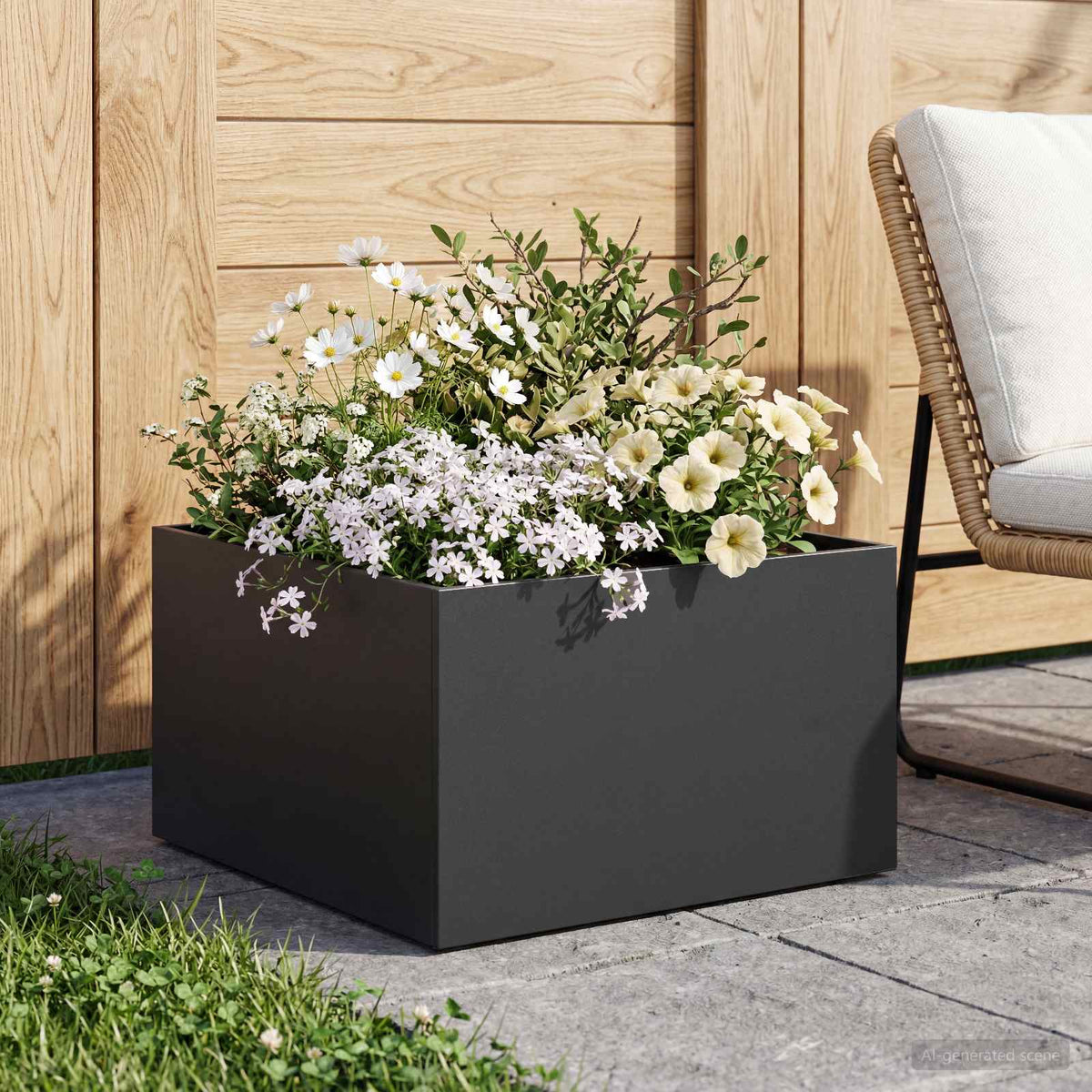 Vidaxl plantenbak zwart 40 x 40 x 30 cm koudgewalst staal