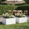 Vidaxl plantenbak 2 st wit 60 x 60 x 30 cm koudgewalst staal