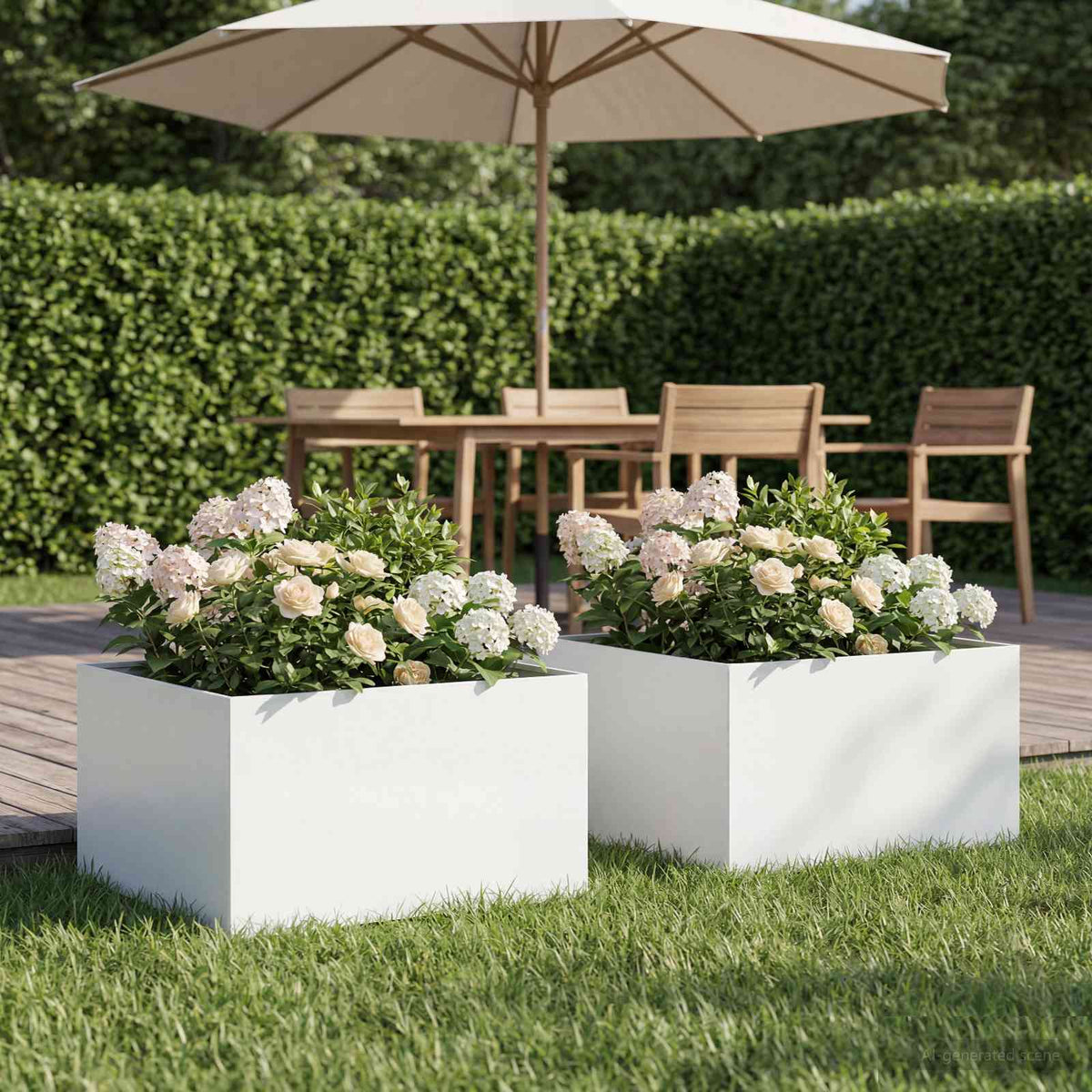 Vidaxl plantenbak 2 st wit 60 x 60 x 30 cm koudgewalst staal