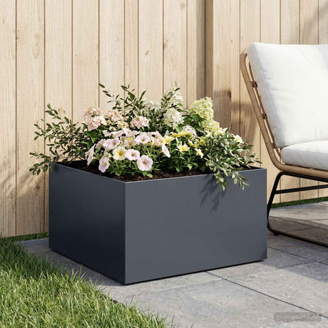 Vidaxl plantenbak antraciet 60 x 60 x 30 cm koudgewalst staal