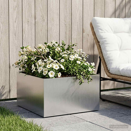 Vidaxl plantenbak zilver 60 x 60 x 30 cm roestvrij staal
