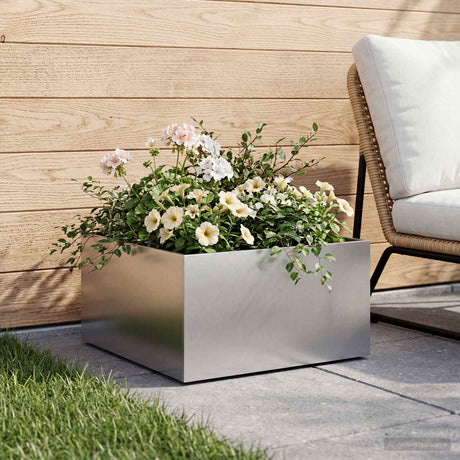 Vidaxl plantenbak zilver 60 x 60 x 30 cm gegalvaniseerd staal