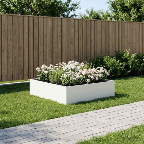 Vidaxl plantenbak wit 80 x 80 x 30 cm koudgewalst staal
