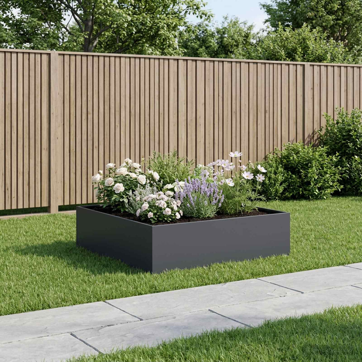 Vidaxl plantenbak antraciet 80 x 80 x 30 cm koudgewalst staal