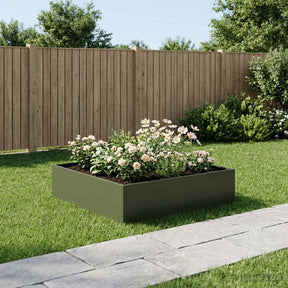 Vidaxl plantenbak olijfgroen 80 x 80 x 30 cm koudgewalst staal