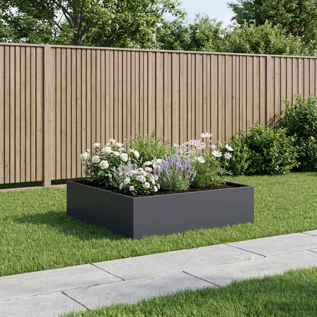 Vidaxl plantenbak antraciet 100 x 100 x 30 cm koudgewalst staal