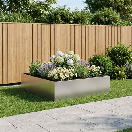 Vidaxl plantenbak zilver 100 x 100 x 30 cm roestvrij staal