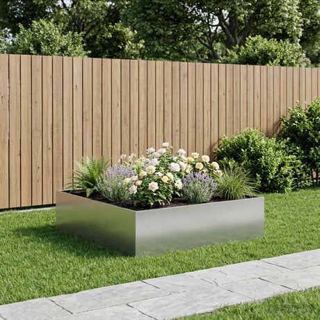 Vidaxl plantenbak zilver 100 x 100 x 30 cm gegalvaniseerd staal
