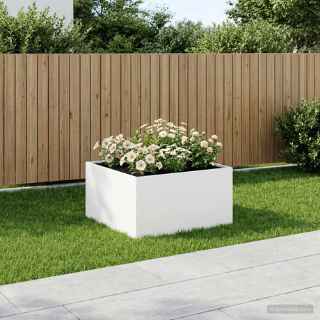 Vidaxl plantenbak wit 80 x 80 x 40 cm koudgewalst staal