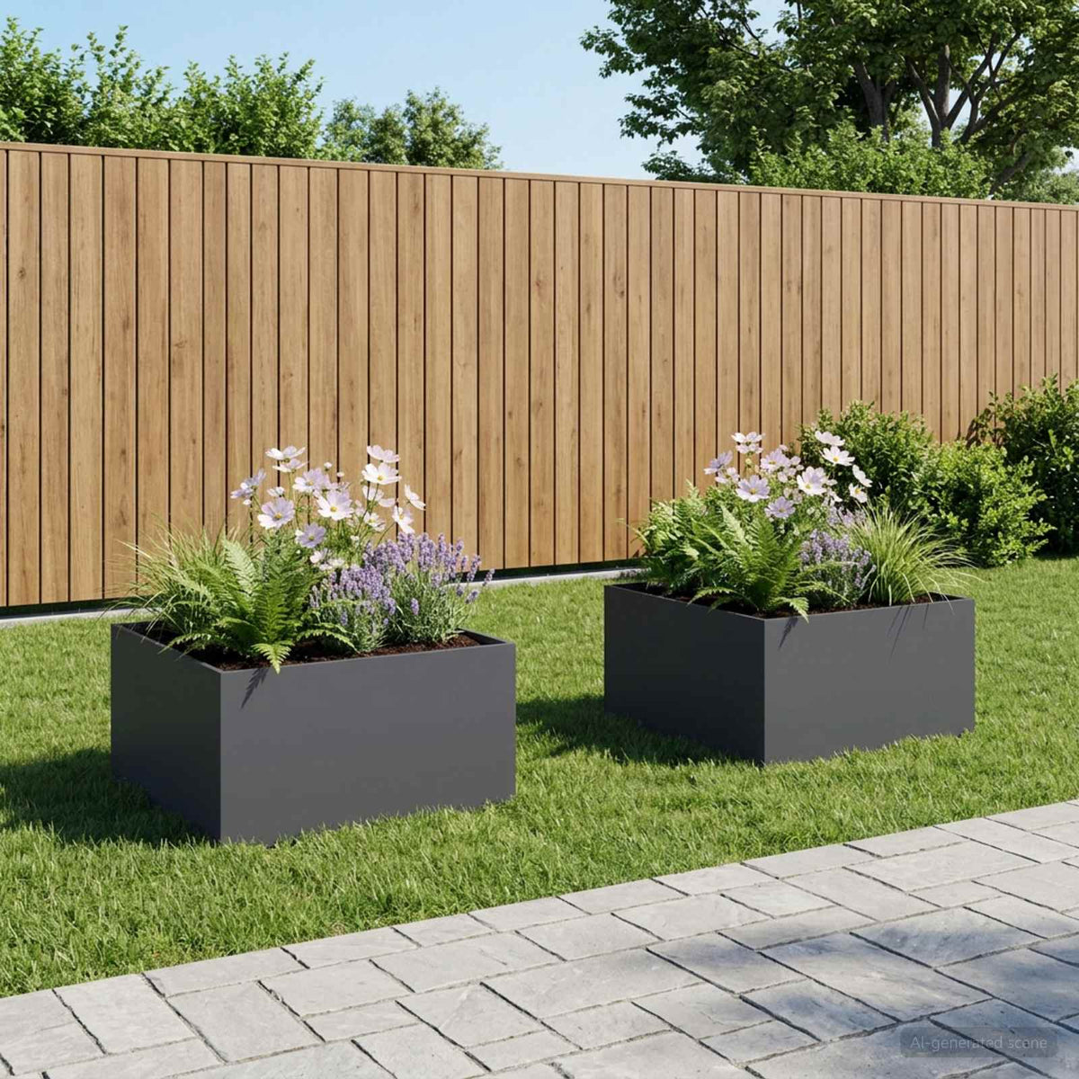 Vidaxl plantenbak 2 st antraciet 80 x 80 x 40 cm koudgewalst staal