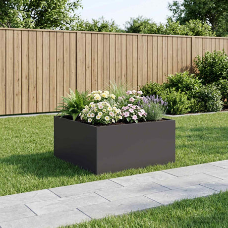 Vidaxl plantenbak zwart 100 x 100 x 40 cm koudgewalst staal