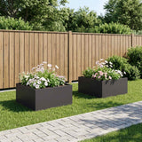 Vidaxl plantenbak 2 st zwart 100 x 100 x 40 cm koudgewalst staal