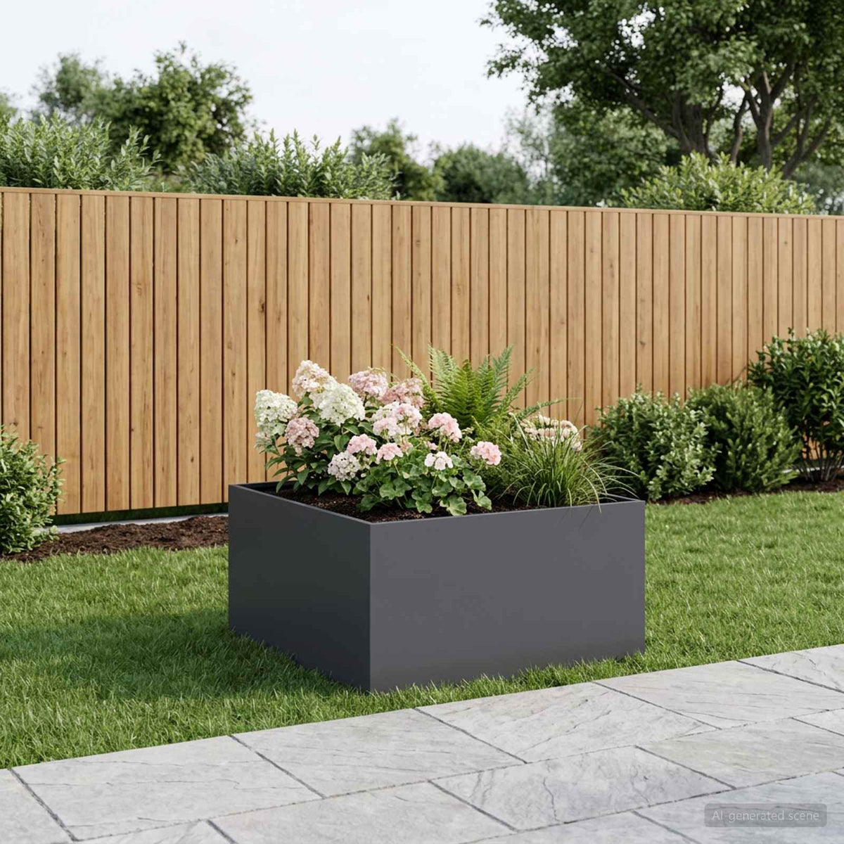 Vidaxl plantenbak antraciet 100 x 100 x 40 cm koudgewalst staal