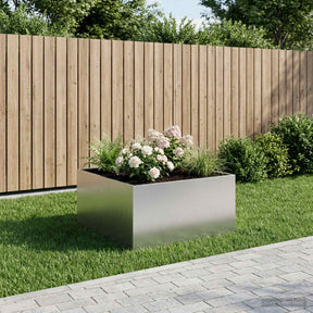 Vidaxl plantenbak zilver 100 x 100 x 40 cm roestvrij staal