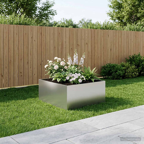 Vidaxl plantenbak zilver 100 x 100 x 40 cm gegalvaniseerd staal