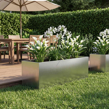 Vidaxl plantenbak zilver 40 x 20 x 20 cm roestvrij staal