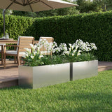 Vidaxl plantenbak 2 st zilver 60 x 20 x 20 cm gegalvaniseerd staal