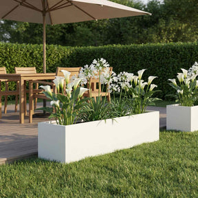 Vidaxl plantenbak wit 80 x 20 x 20 cm koudgewalst staal