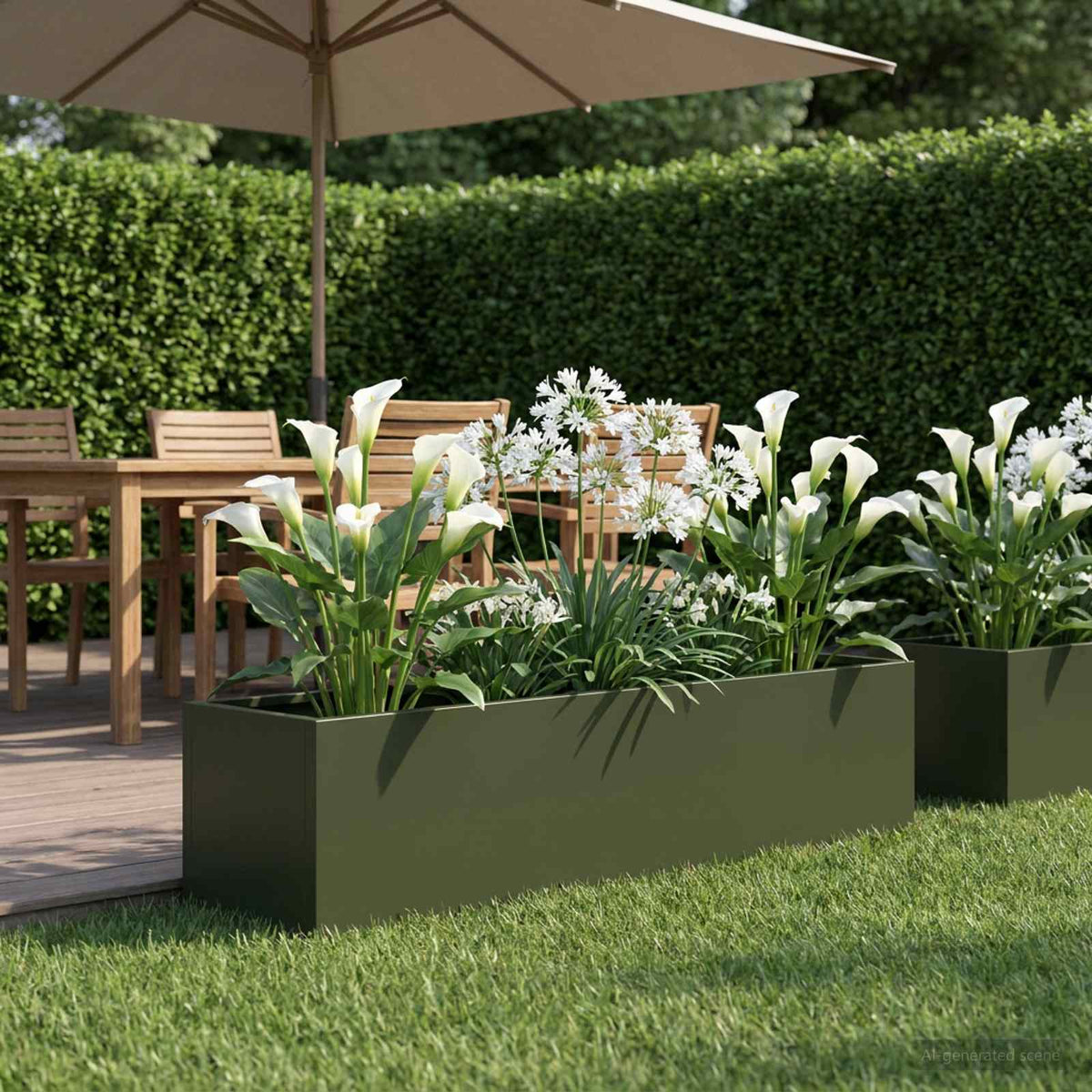 Vidaxl plantenbak olijfgroen 80 x 20 x 20 cm koudgewalst staal