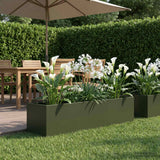 Vidaxl plantenbak olijfgroen 80 x 20 x 20 cm koudgewalst staal