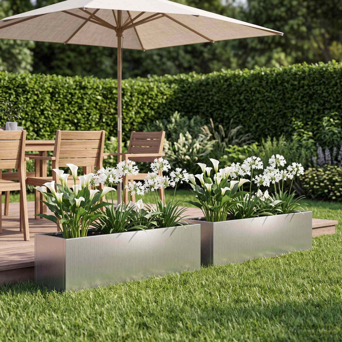 Vidaxl plantenbak 2 st zilver 80 x 20 x 20 cm gegalvaniseerd staal