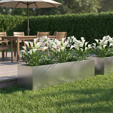 Vidaxl plantenbak zilver 100 x 20 x 20 cm roestvrij staal