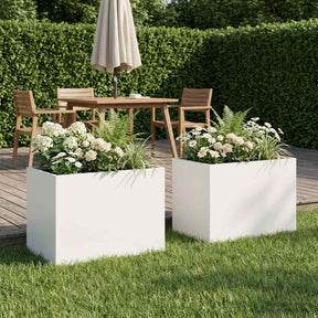 Vidaxl plantenbak 2 st wit 40 x 30 x 30 cm koudgewalst staal