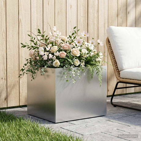 Vidaxl plantenbak zilver 40 x 30 x 30 cm roestvrij staal