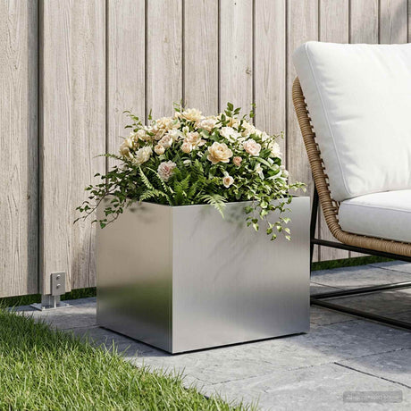 Vidaxl plantenbak zilver 40 x 30 x 30 cm gegalvaniseerd staal