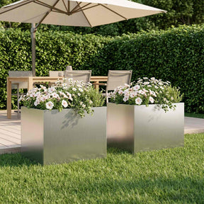 Vidaxl plantenbak 2 st zilver 40 x 30 x 30 cm gegalvaniseerd staal
