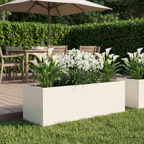 Vidaxl plantenbak wit 80 x 30 x 30 cm koudgewalst staal