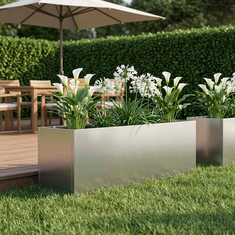 Vidaxl plantenbak zilver 100 x 30 x 30 cm roestvrij staal