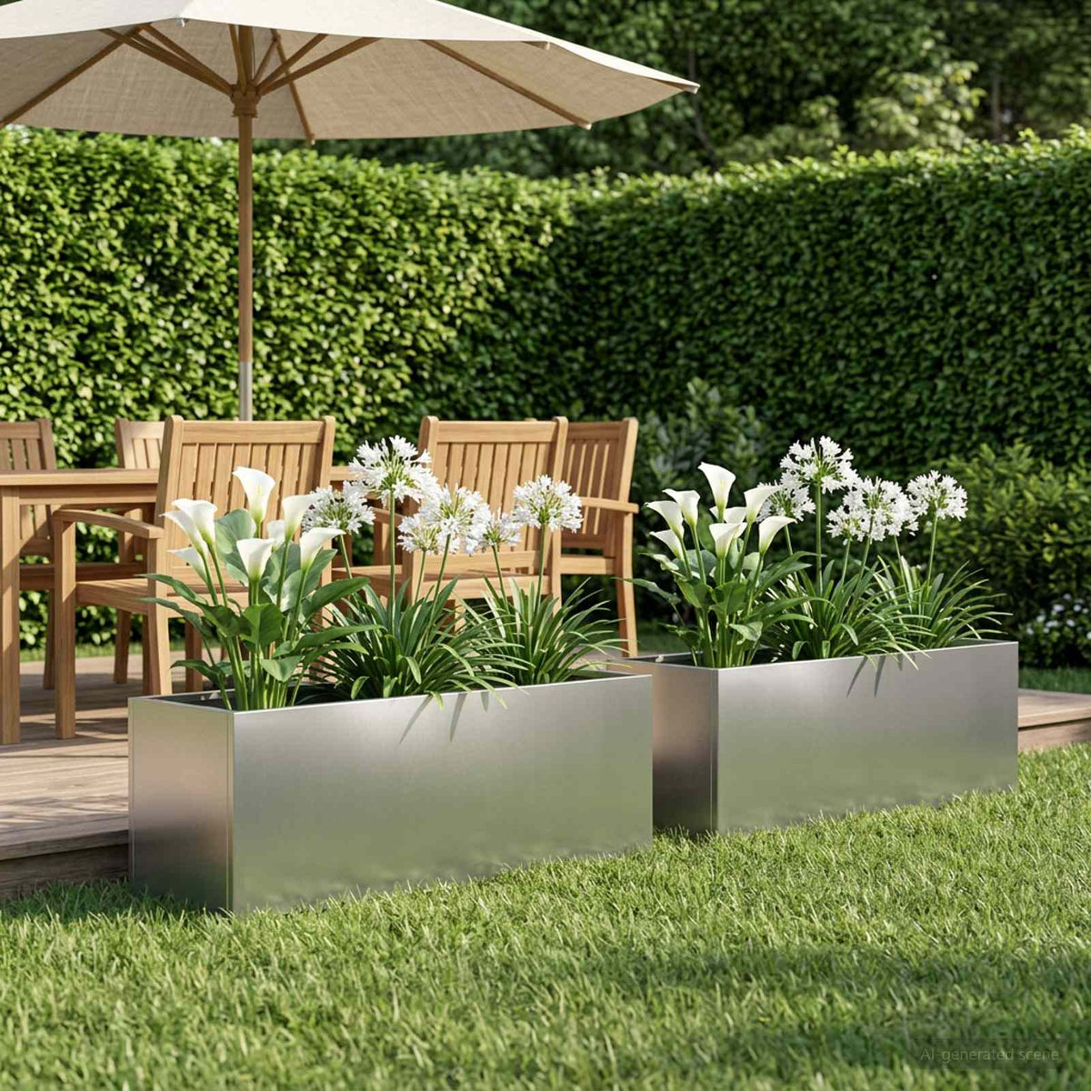 Vidaxl plantenbak 2 st zilver 100 x 30 x 30 cm roestvrij staal