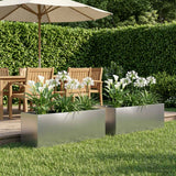 Vidaxl plantenbak 2 st zilver 100 x 30 x 30 cm roestvrij staal