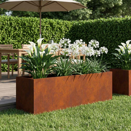 Vidaxl plantenbak roestkleurig 100 x 30 x 30 cm weervast staal