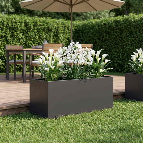 Vidaxl plantenbak zwart 80 x 40 x 40 cm koudgewalst staal