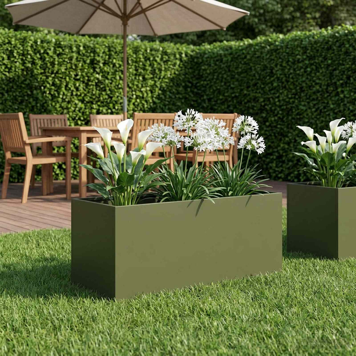Vidaxl plantenbak olijfgroen 80 x 40 x 40 cm koudgewalst staal