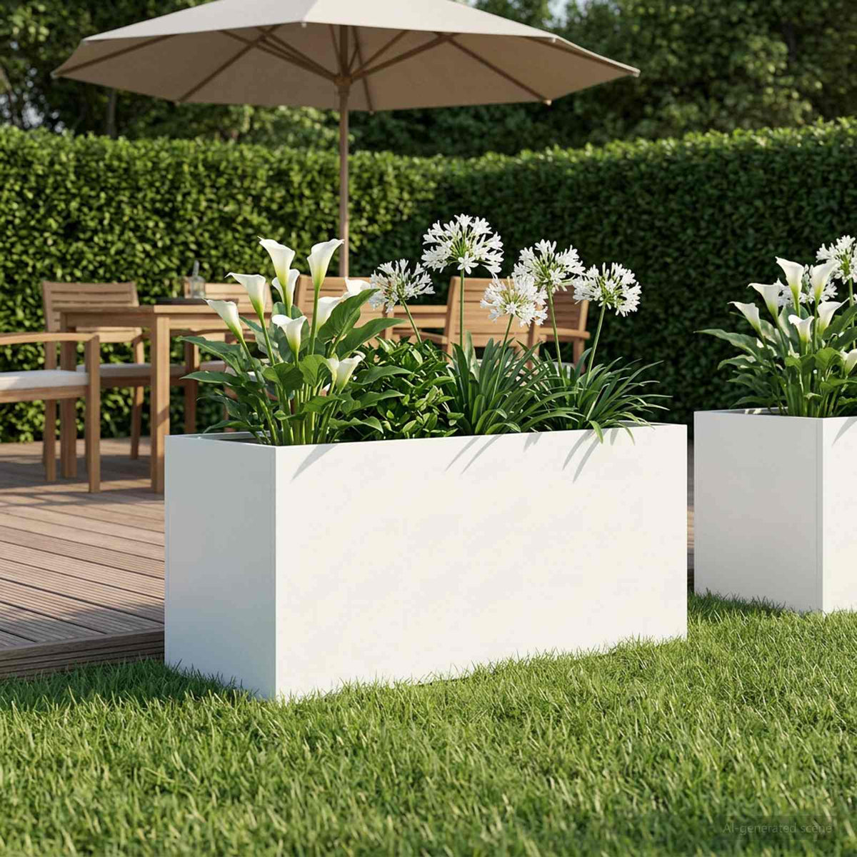 Vidaxl plantenbak wit 100 x 40 x 40 cm koudgewalst staal