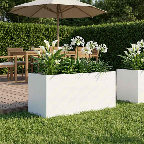 Vidaxl plantenbak wit 100 x 40 x 40 cm koudgewalst staal