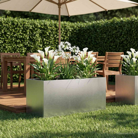 Vidaxl plantenbak zilver 100 x 40 x 40 cm roestvrij staal