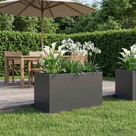 Vidaxl plantenbak zwart 100 x 50 x 50 cm koudgewalst staal