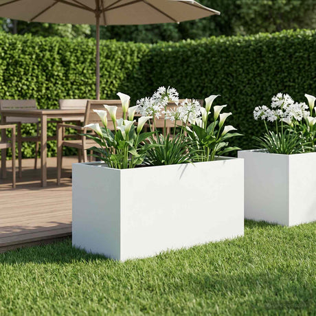 Vidaxl plantenbak wit 100 x 50 x 50 cm koudgewalst staal