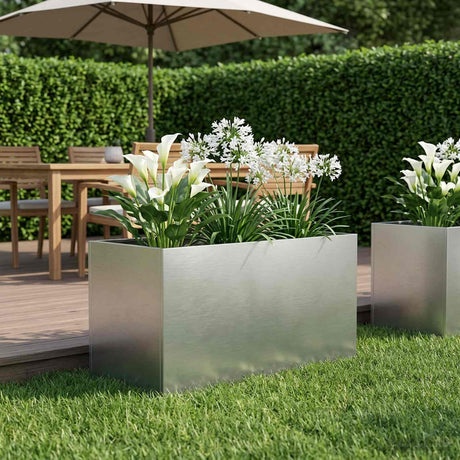 Vidaxl plantenbak zilver 100 x 50 x 50 cm roestvrij staal