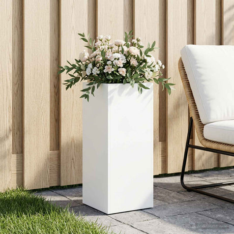 Vidaxl plantenbak wit 20 x 20 x 40 cm koudgewalst staal