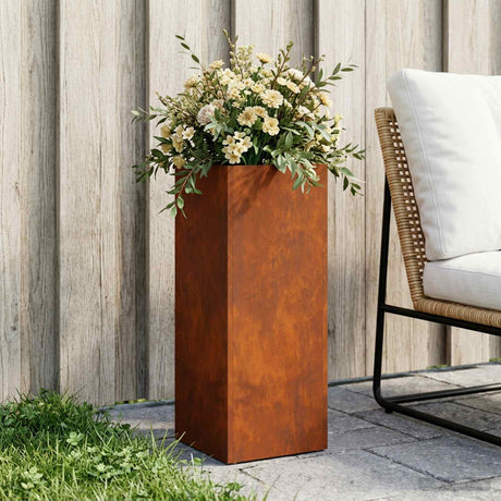 Vidaxl plantenbak roestkleurig 20 x 20 x 50 cm weervast staal