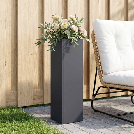 Vidaxl plantenbak antraciet 20 x 20 x 75 cm koudgewalst staal